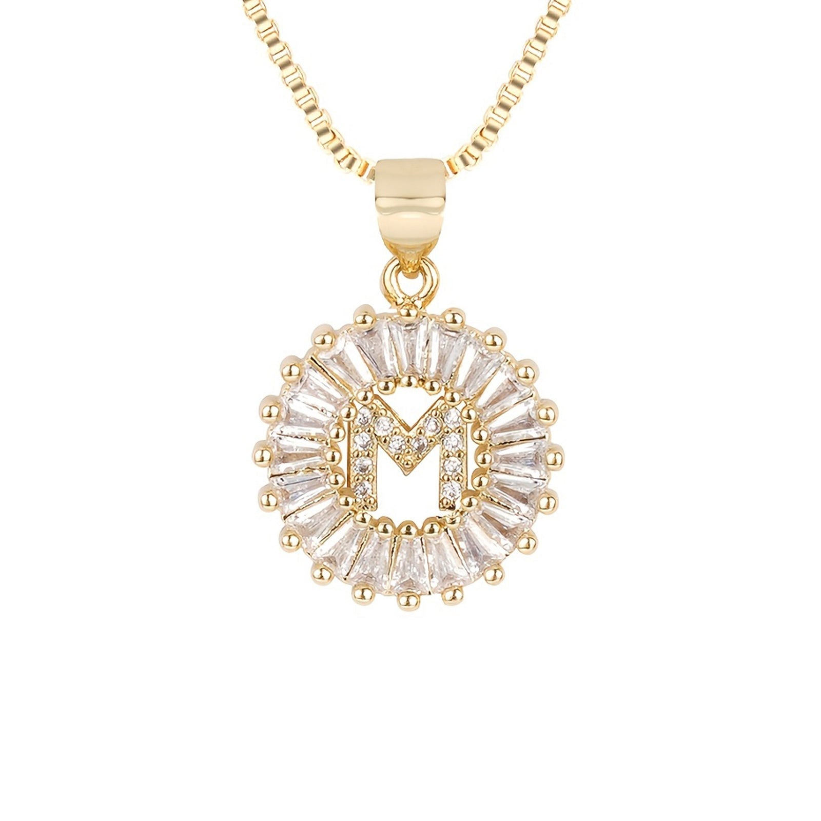 Circle Initial Necklace in gold