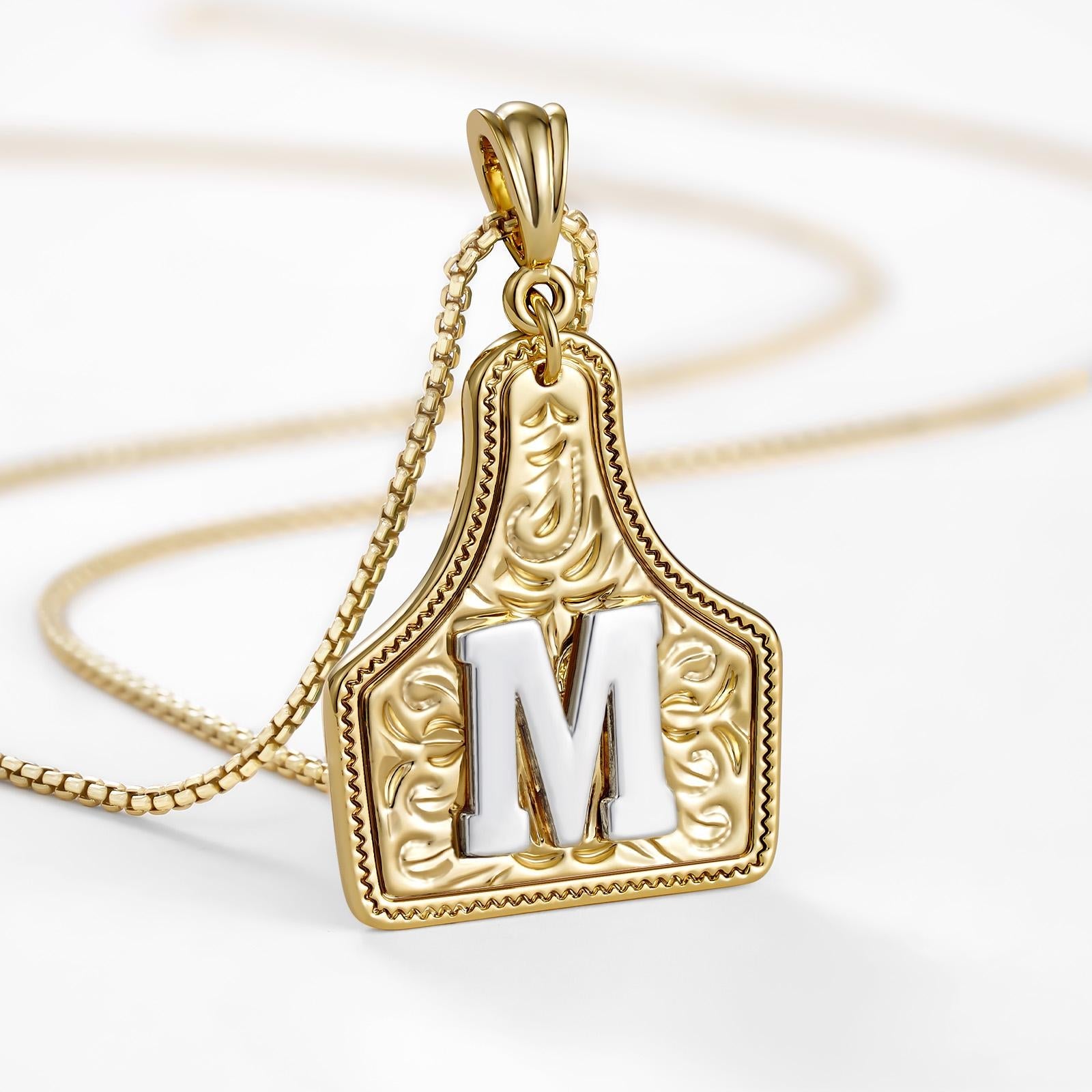 14k Elegant Cowgirl Initial Necklace in gold
