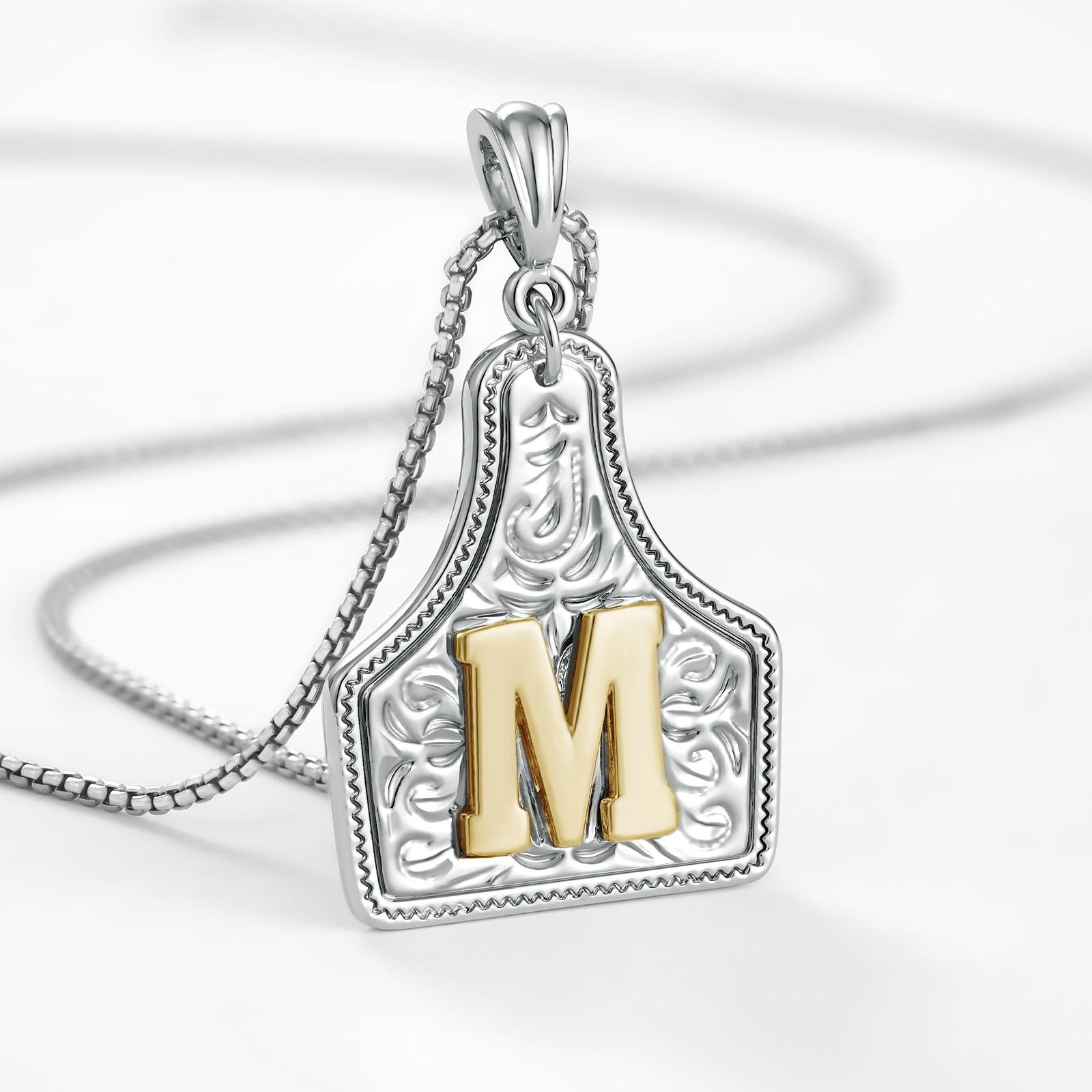 14k elegant cowgirl initial necklace