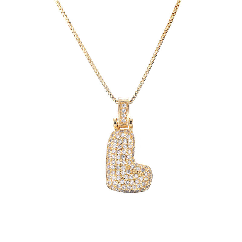 14k diamond dazzle bubble initial necklace