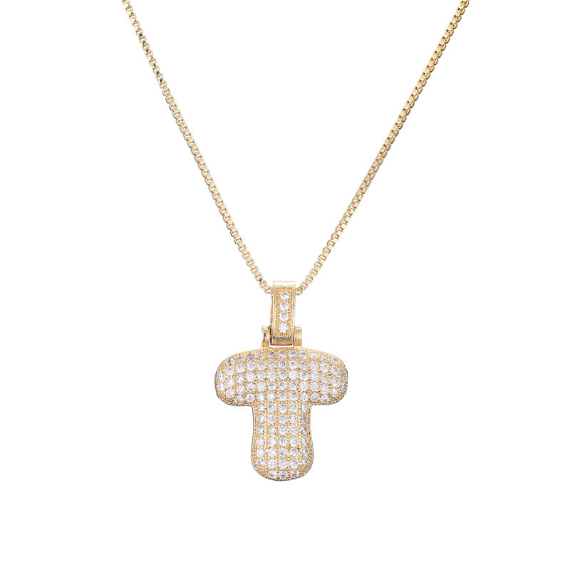 14k diamond dazzle bubble initial necklace