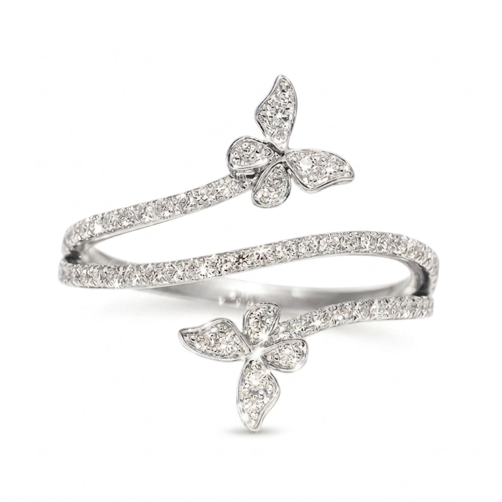 Butterfly Wrap Around Ring in silver
