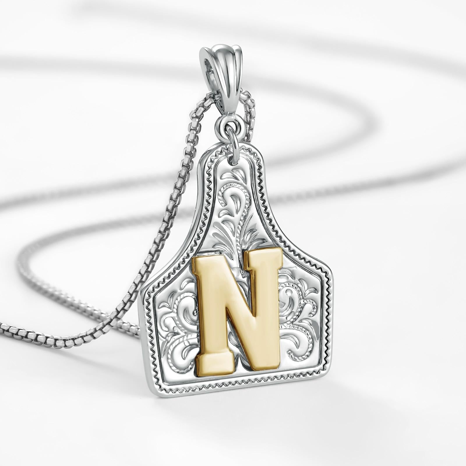 14k elegant cowgirl initial necklace
