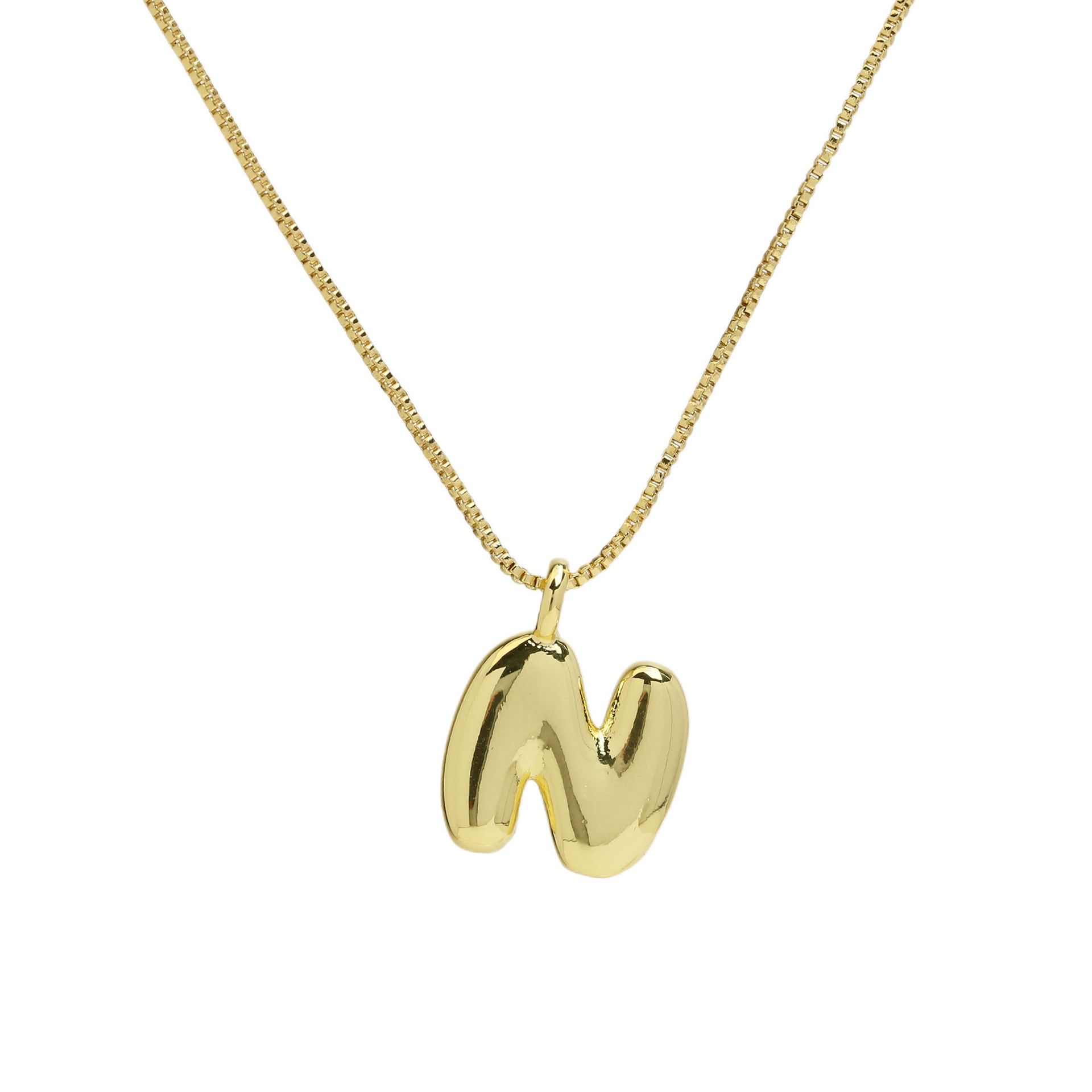 chunky feminine letter initial necklace