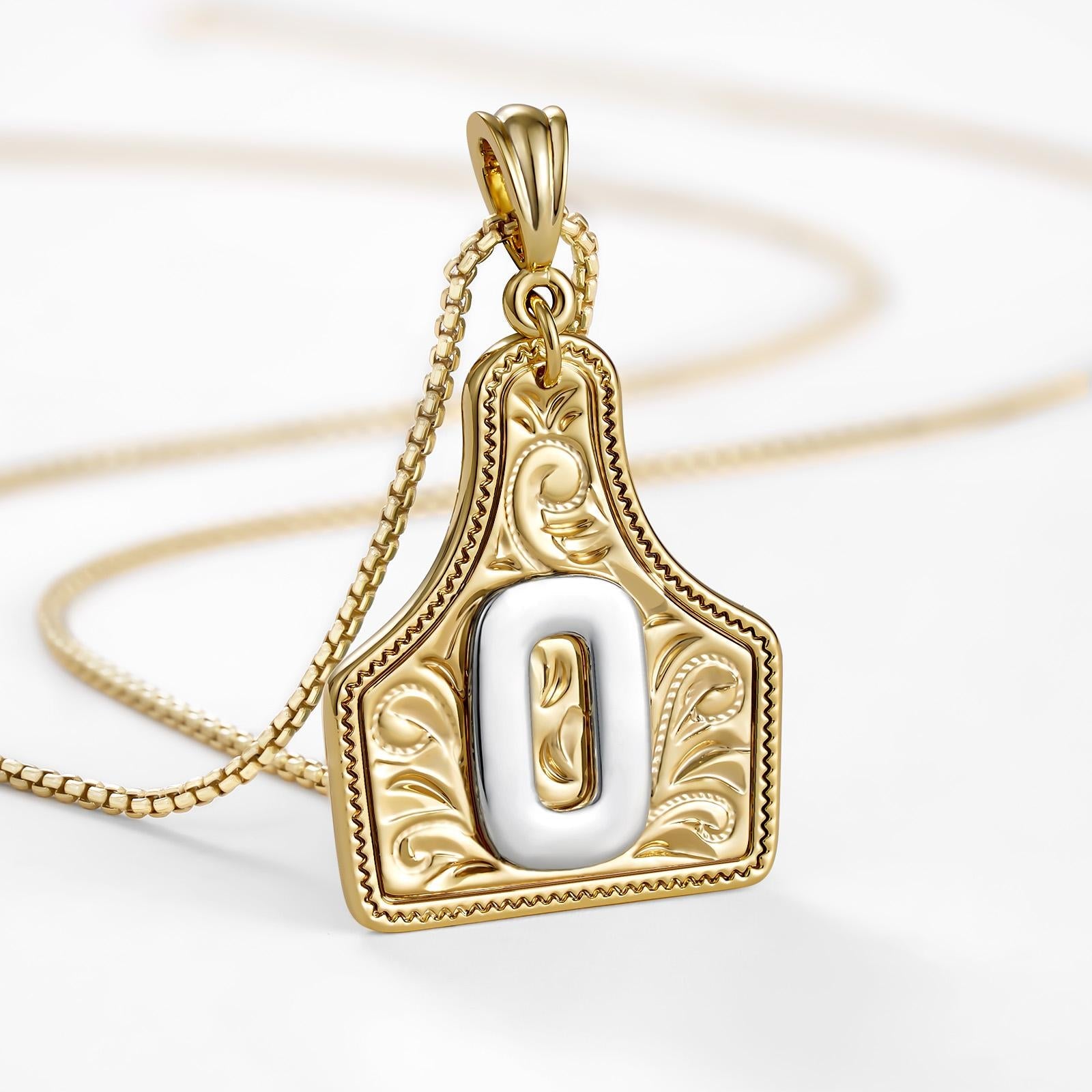 14k Elegant Cowgirl Initial Necklace in gold