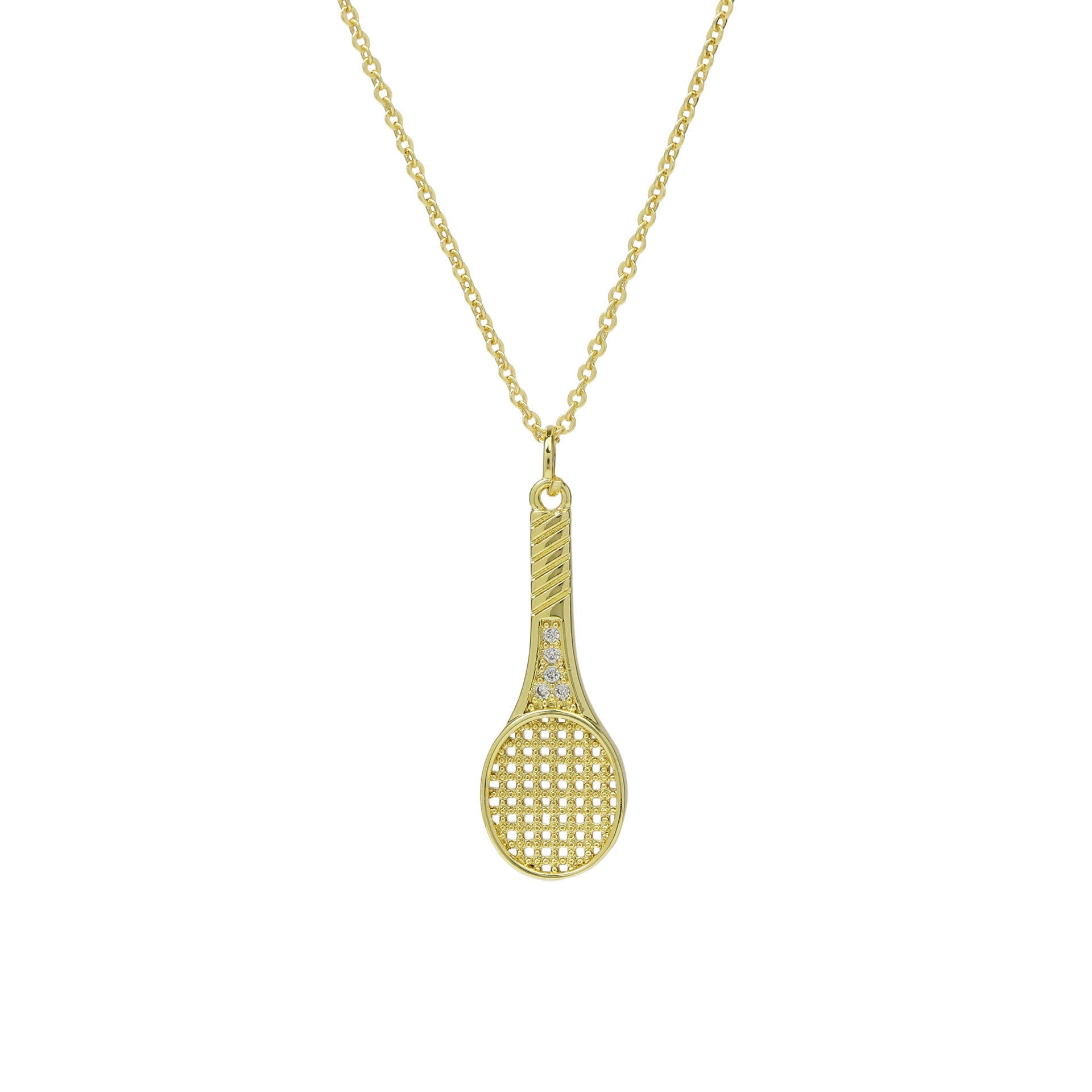 Dainty Diamond Accented Racket Sports Necklace Collection