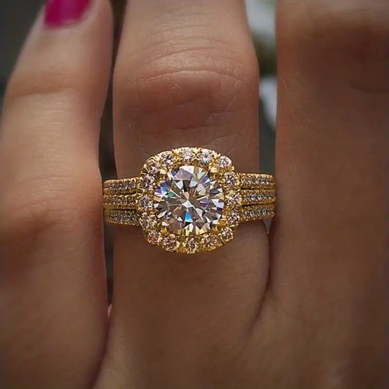 Bold Three Row Pavé Ring