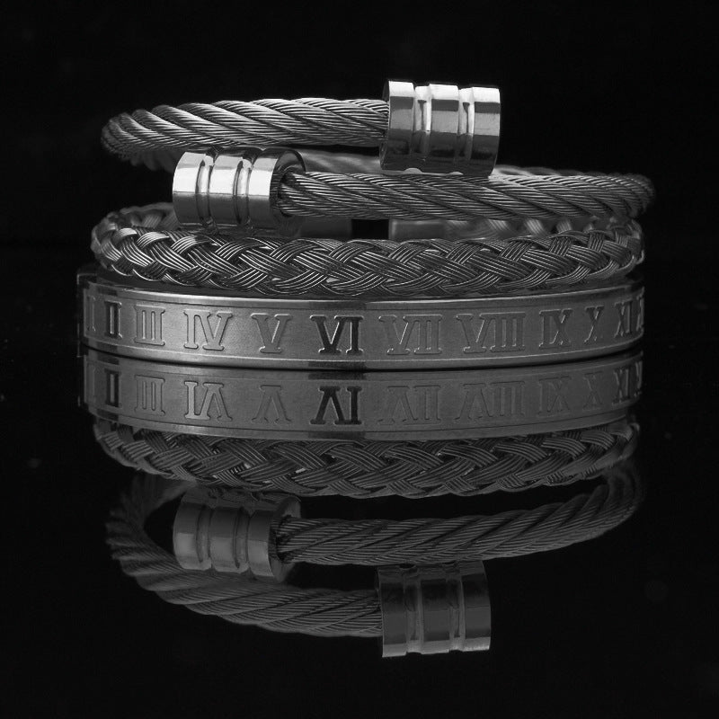 3pc Summit Bracelet Stack in black