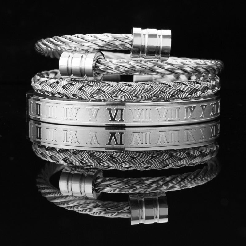 3pc Summit Bracelet Stack in silver