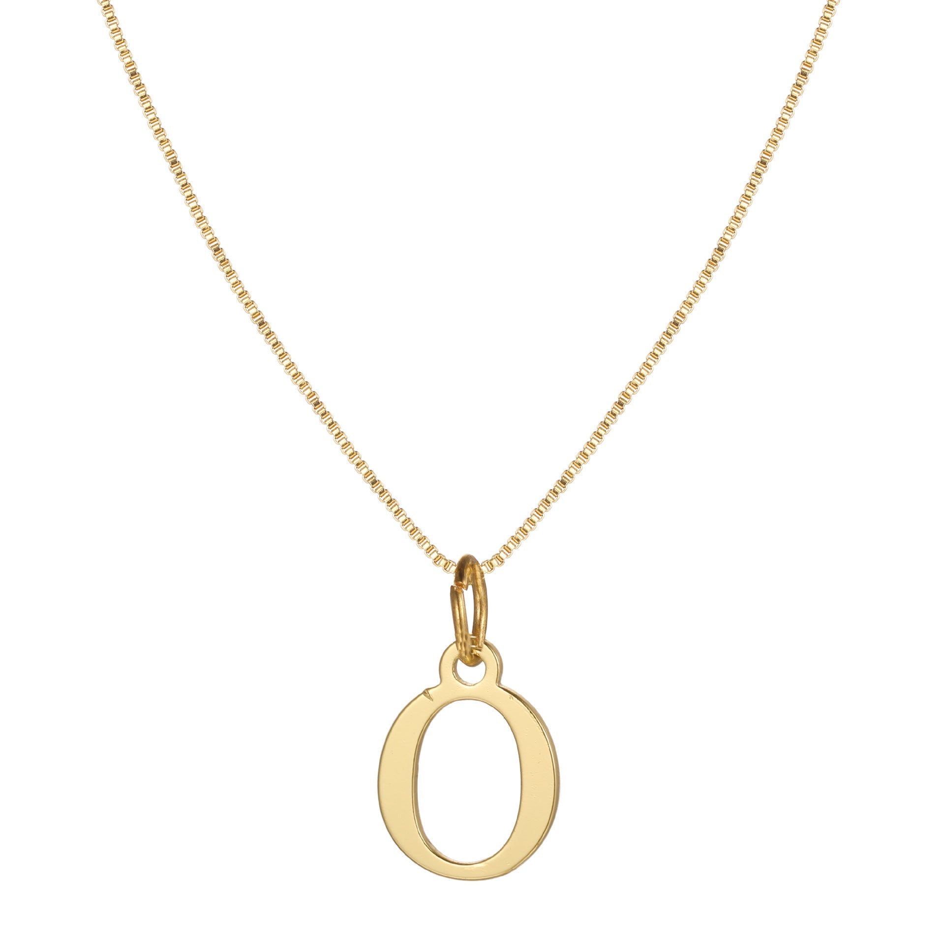 14k minimal serif initial necklace