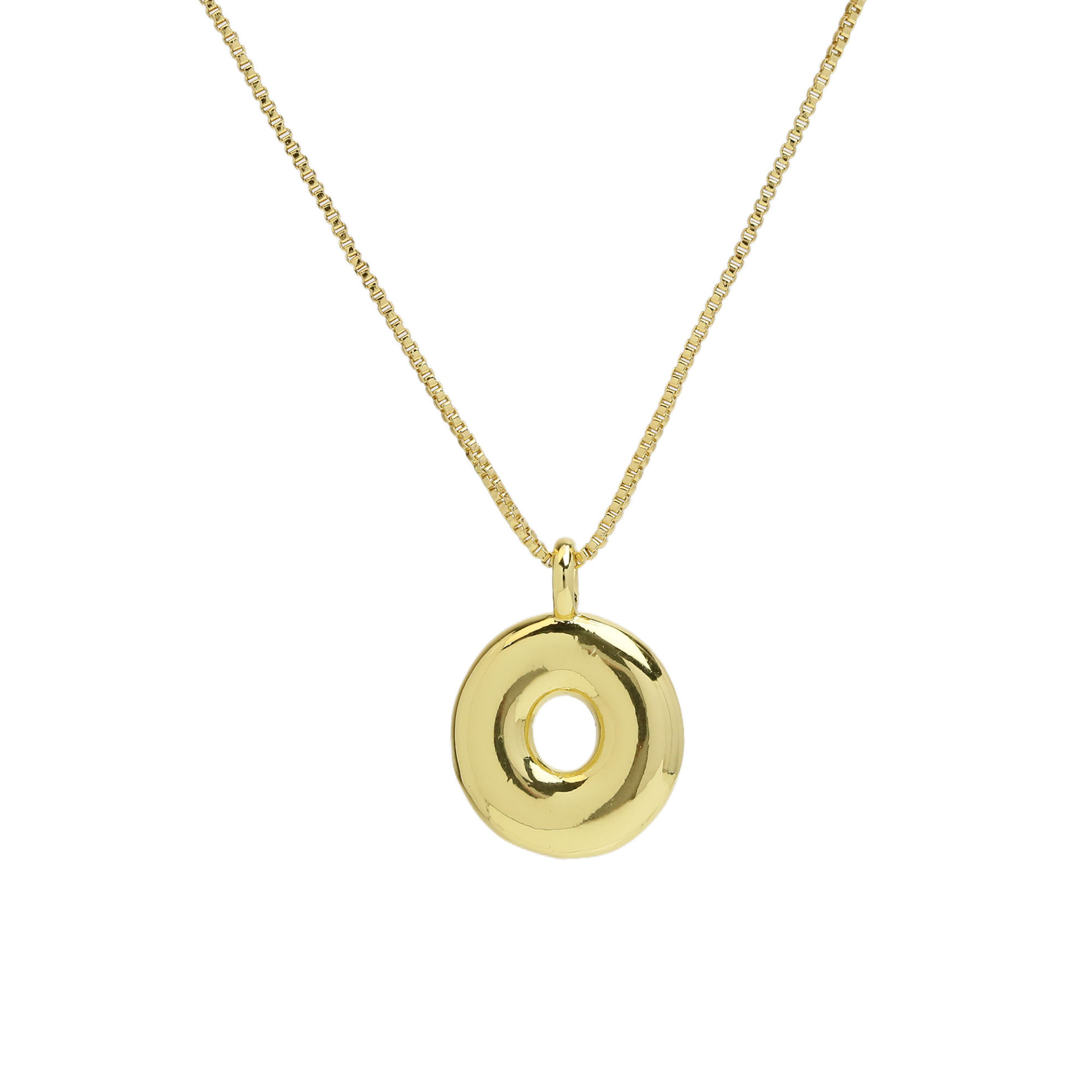 chunky feminine letter initial necklace