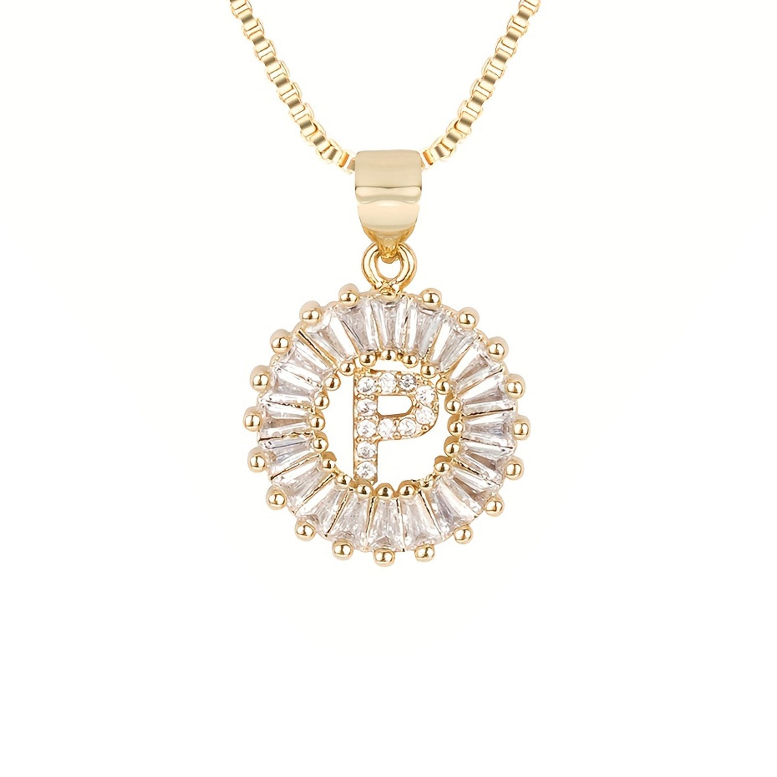 Circle Initial Necklace in gold