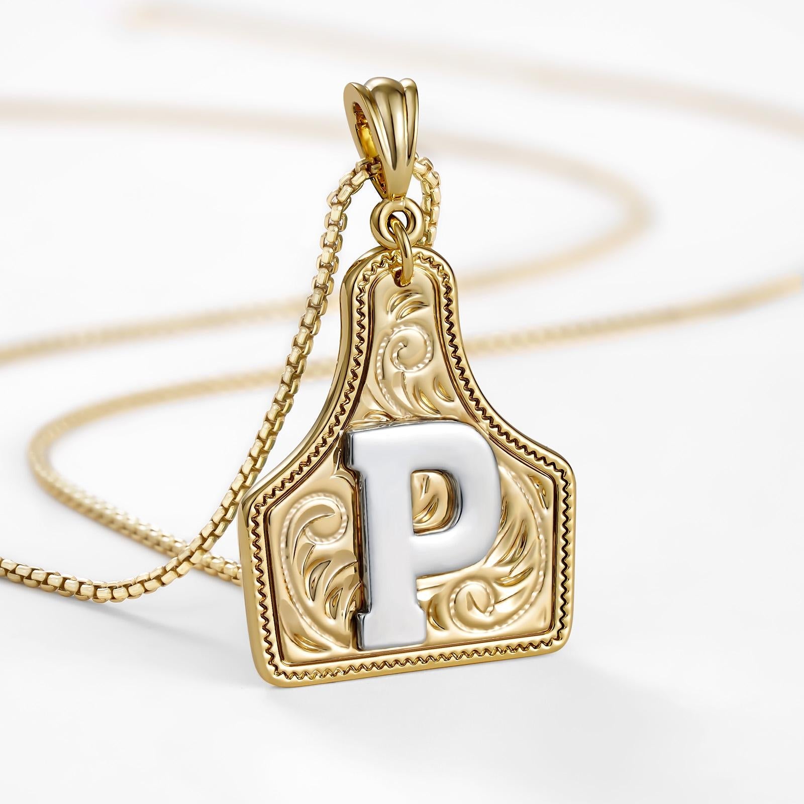 14k Elegant Cowgirl Initial Necklace in gold