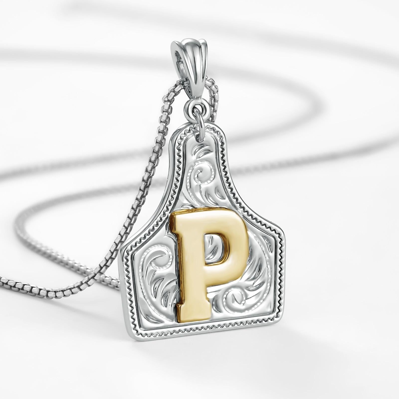 14k elegant cowgirl initial necklace