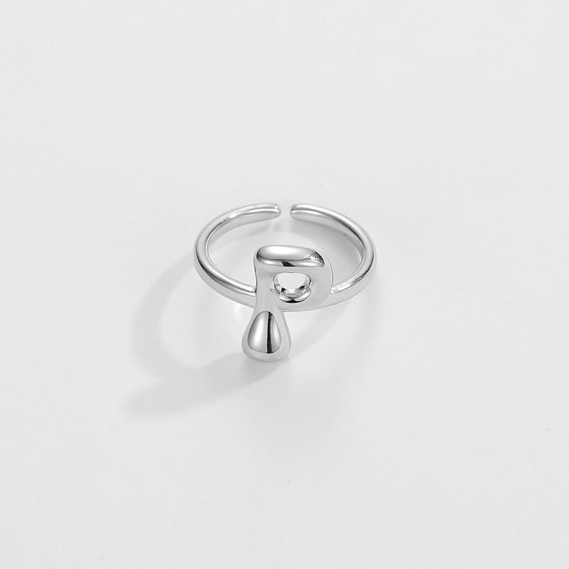 cute bubble letter initial ring
