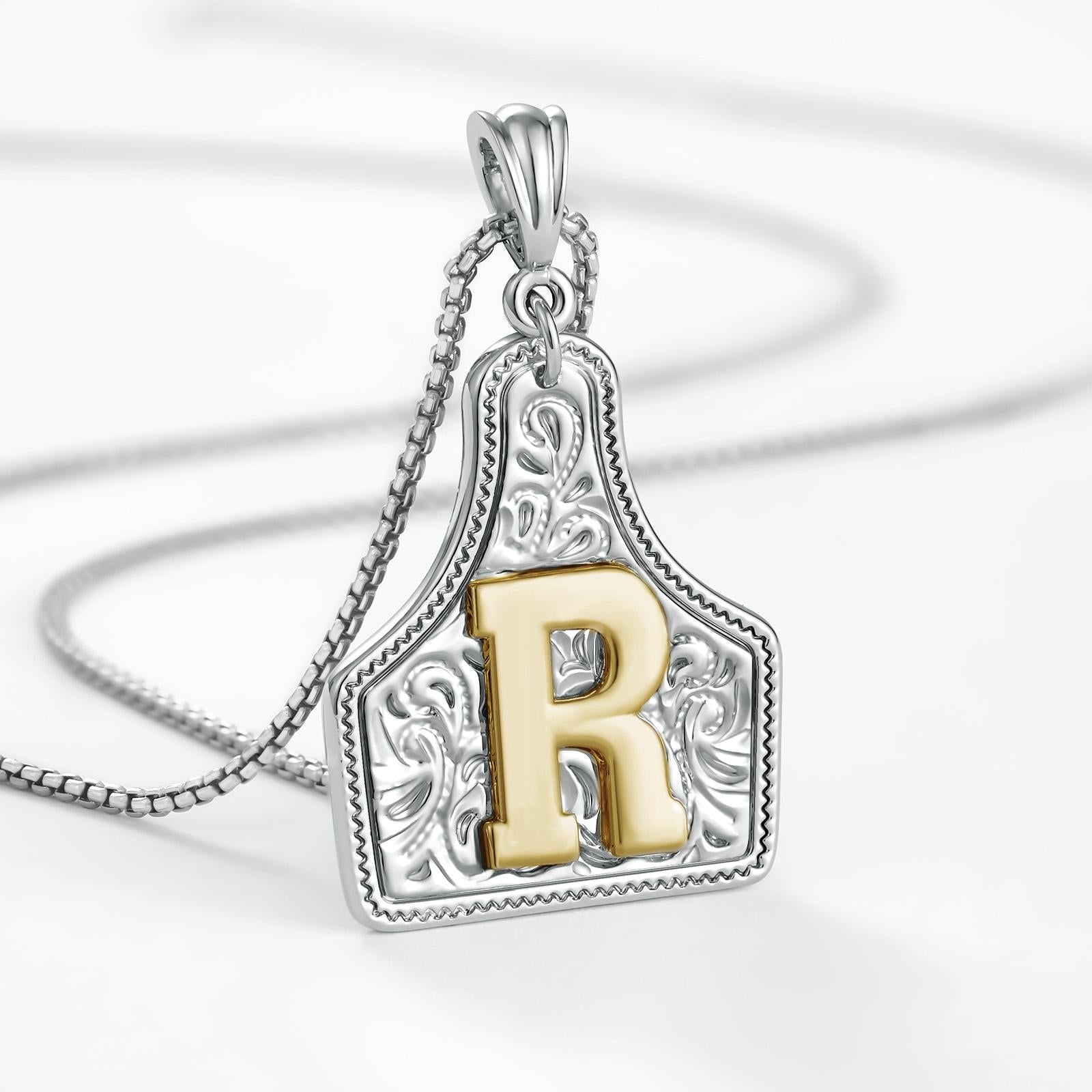 14k elegant cowgirl initial necklace