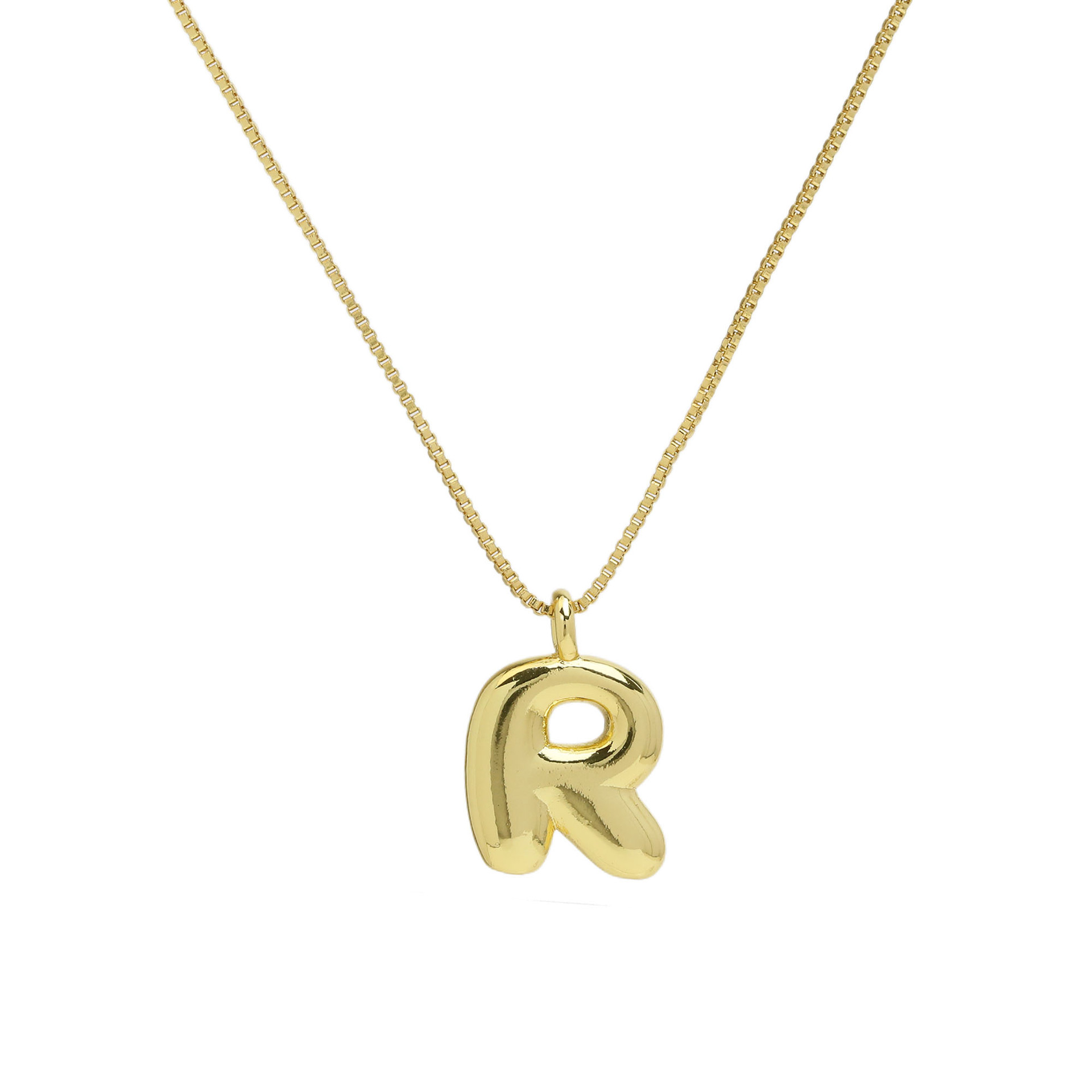 chunky feminine letter initial necklace