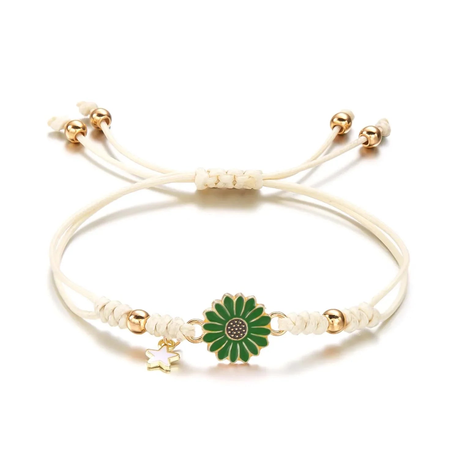 Braided Feminine Flower Star Bracelet