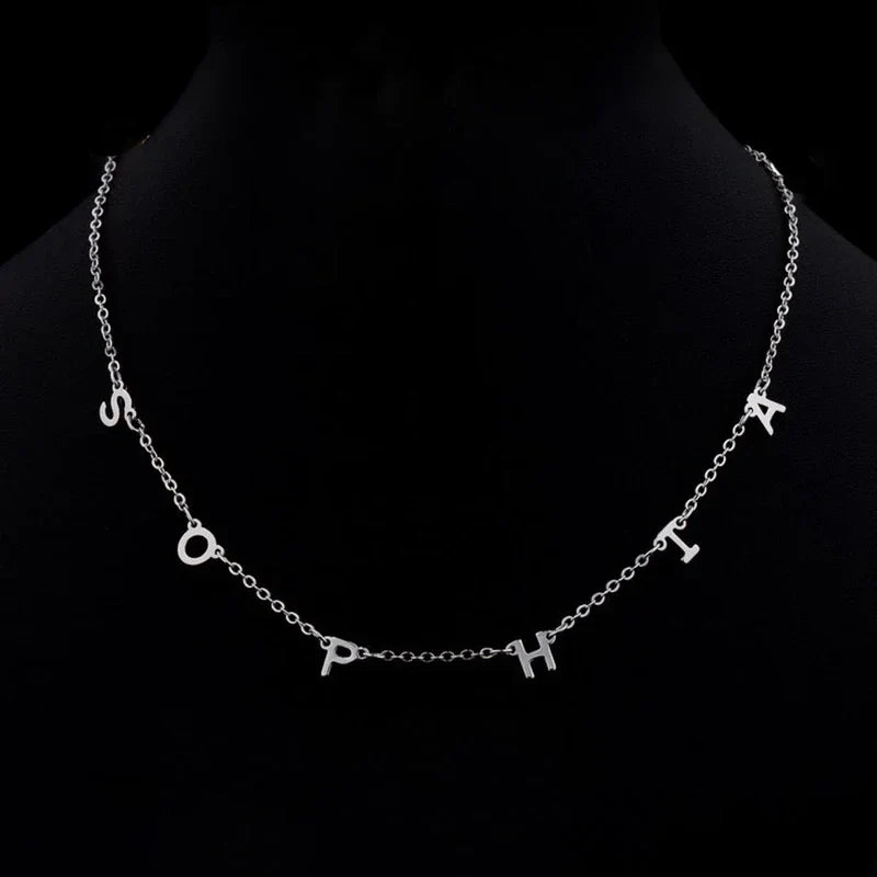 Dainty Name Wrap Necklace in silver