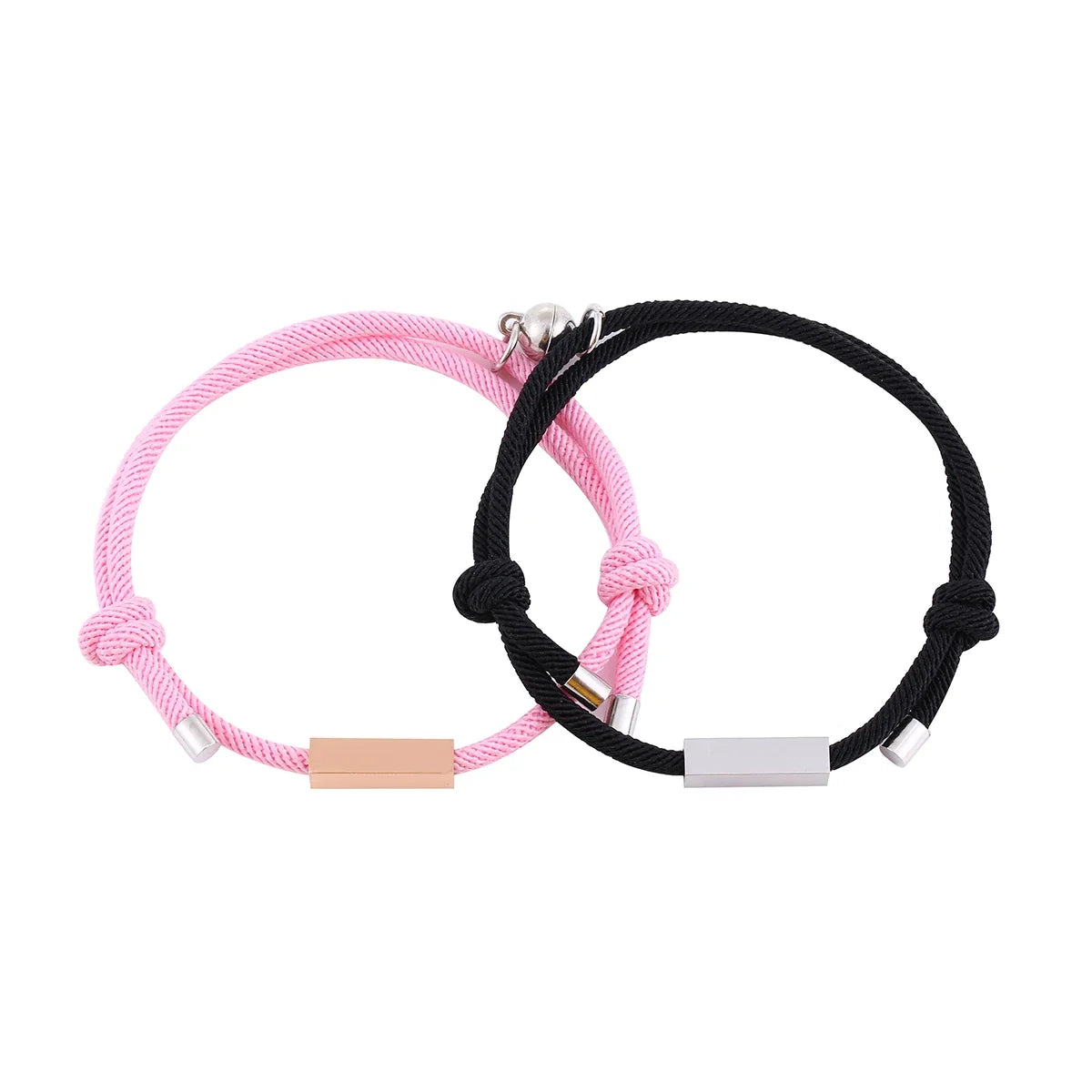 personalized minimal rope magnetic couples bracelet