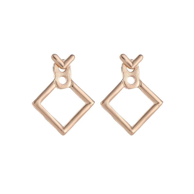 Geometric Overlap Earrings in gold
