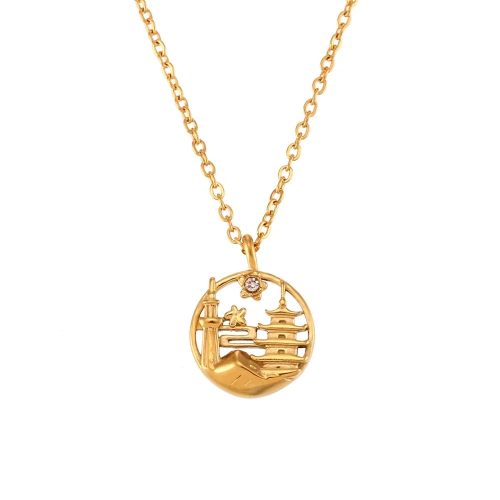 18k Landmark Adventures Travelers Necklace