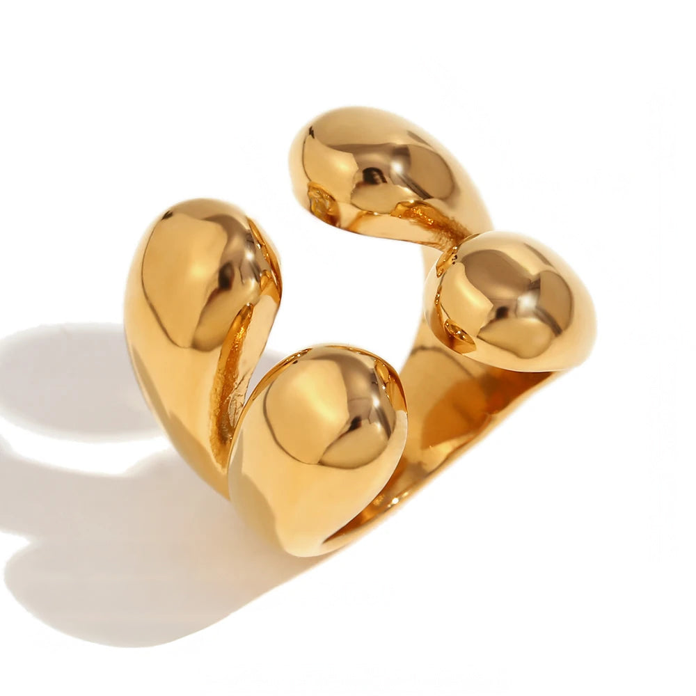 18k Four Droplet Bold Ring in gold