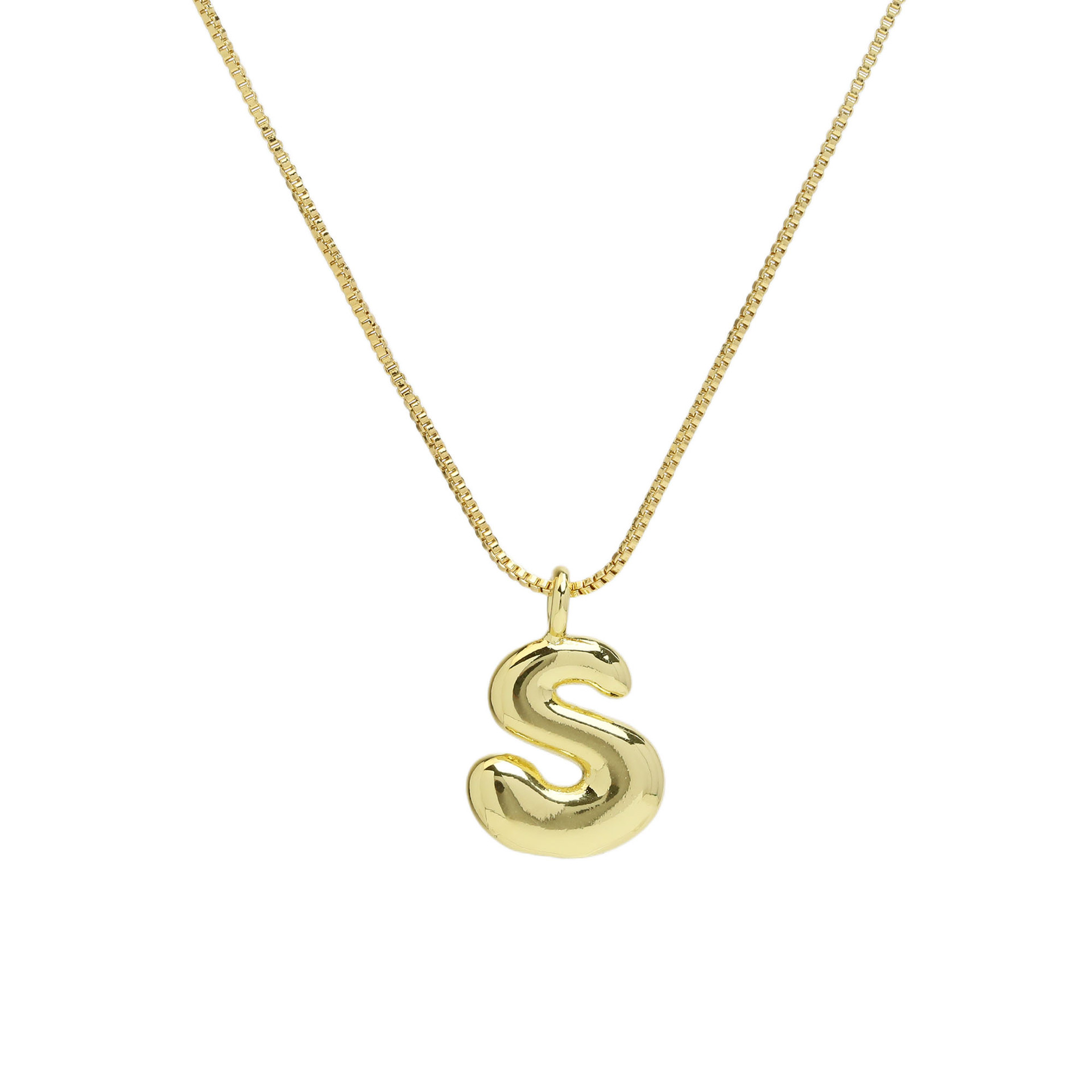 chunky feminine letter initial necklace