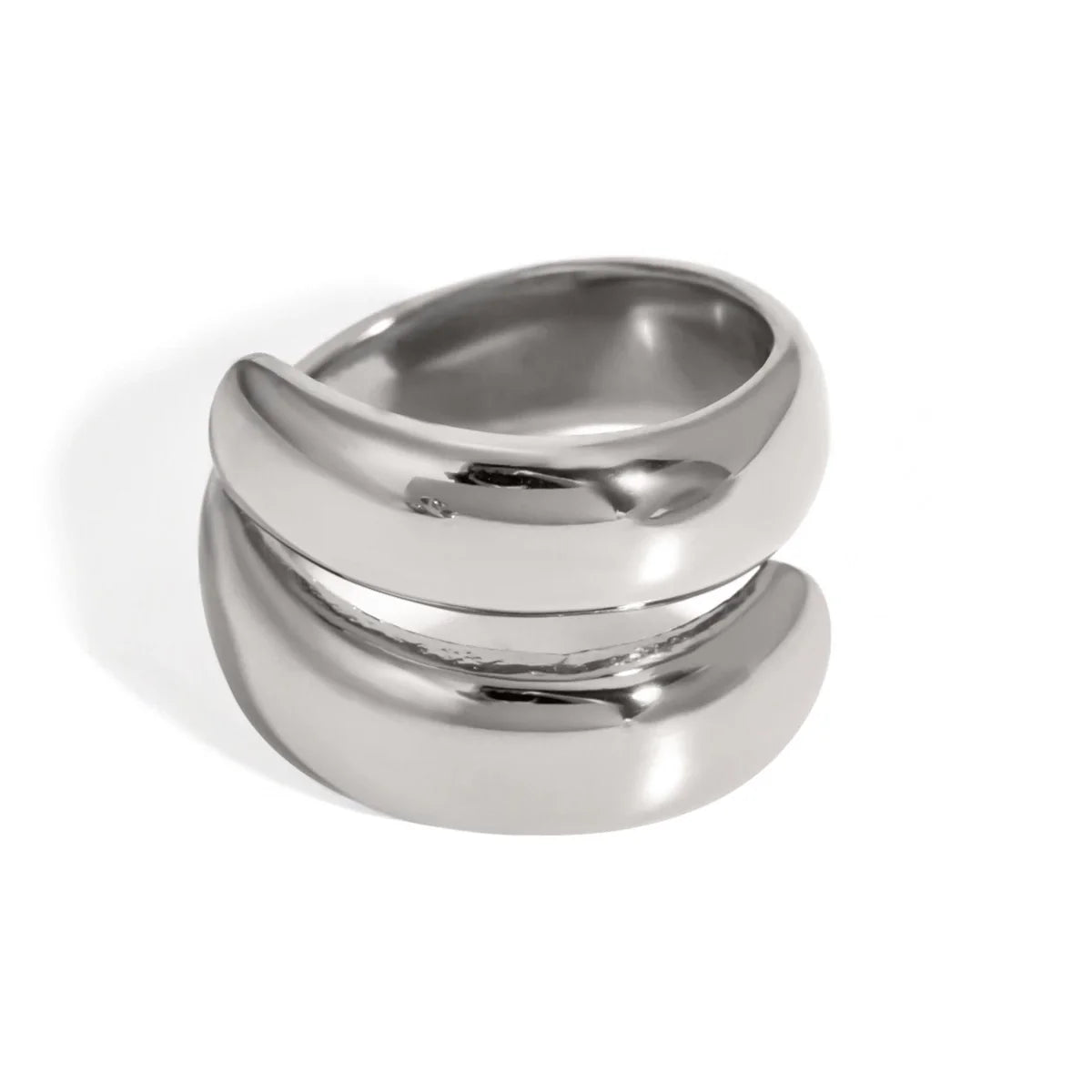 18k Modern Wrap Around Flat Ring in silver