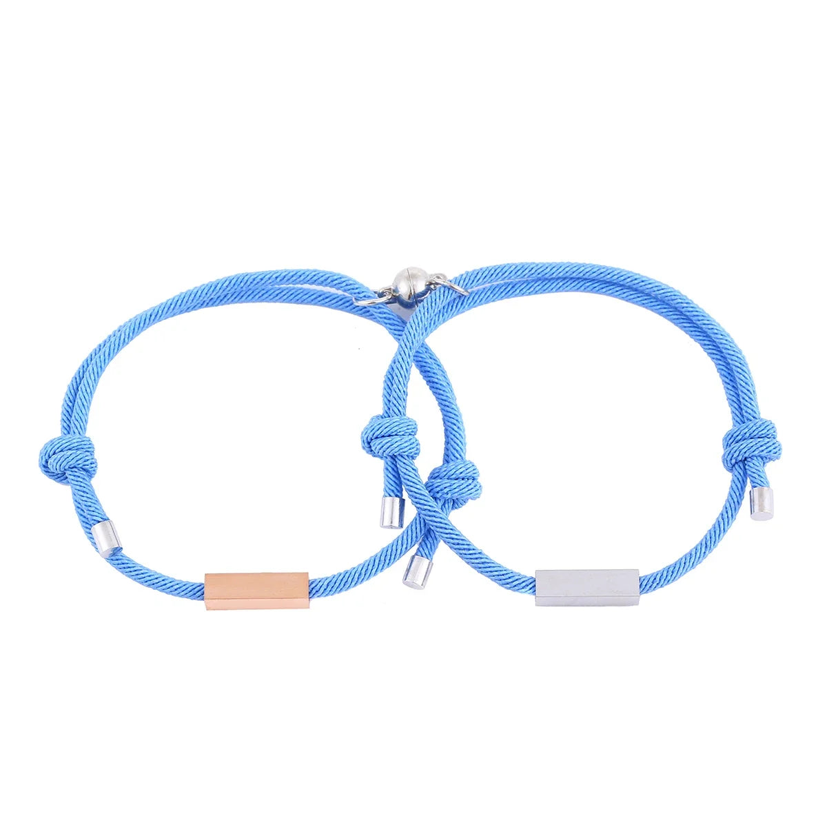 personalized minimal rope magnetic couples bracelet