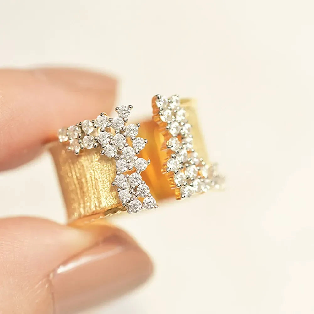 Bold Diamond Sparkle Open Ring in gold