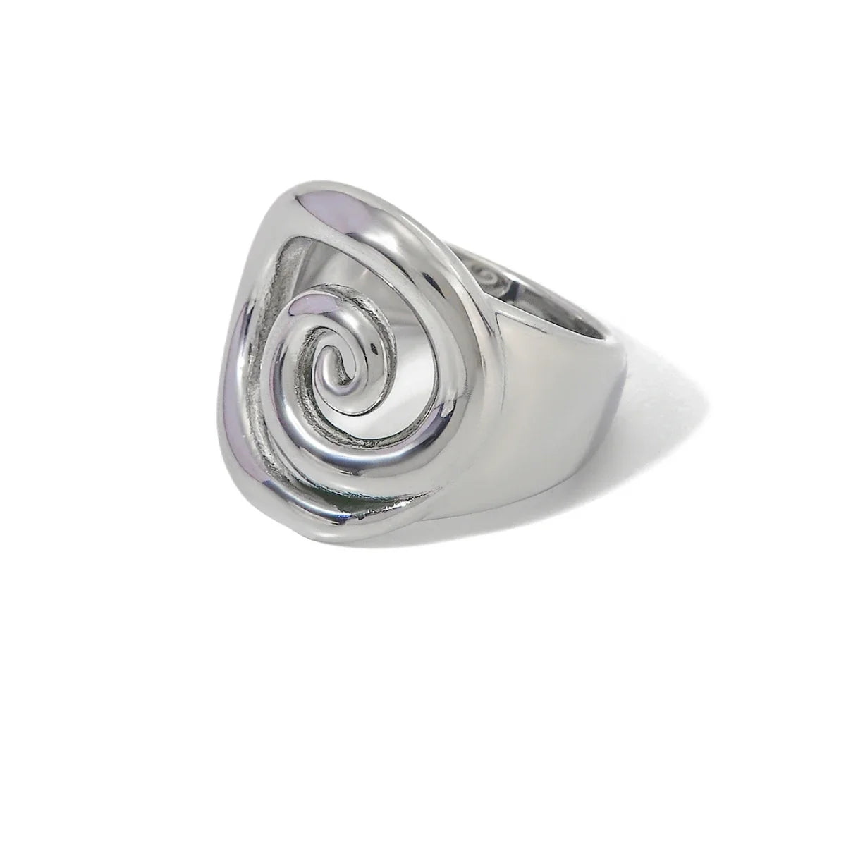 18k Spiral Statement Ring in silver