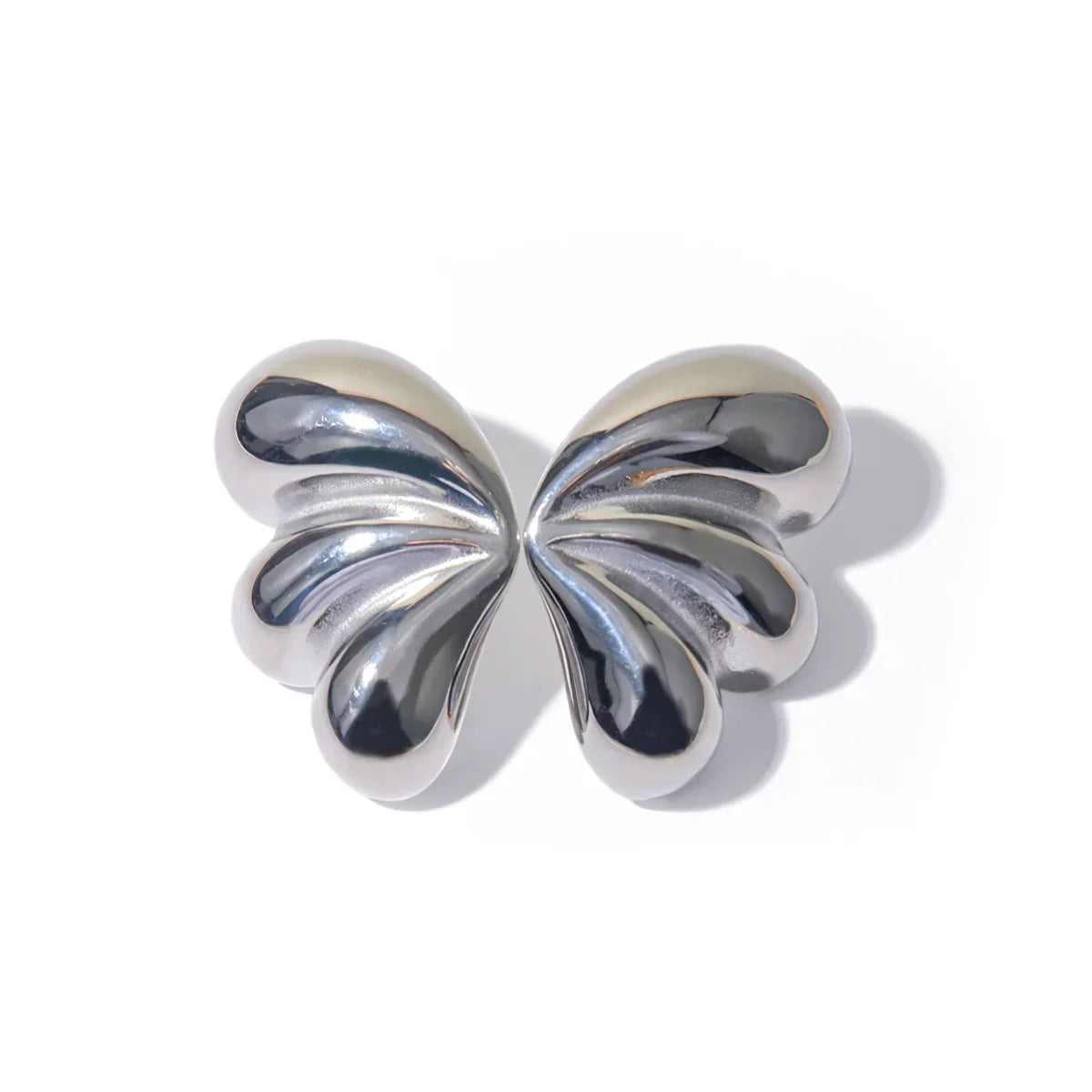 Elegant Three Petal Symmetrical Earrings in silver