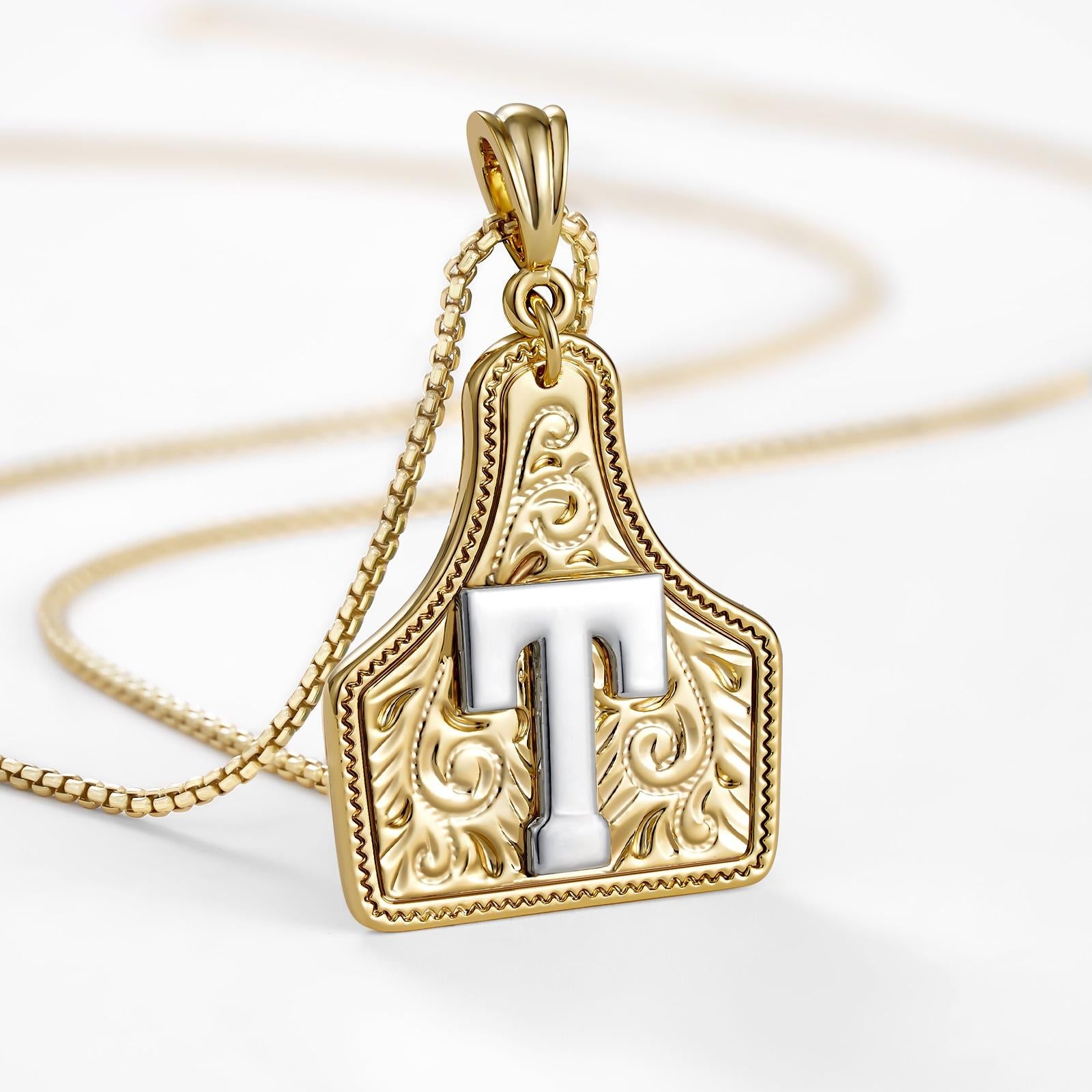 14k Elegant Cowgirl Initial Necklace in gold