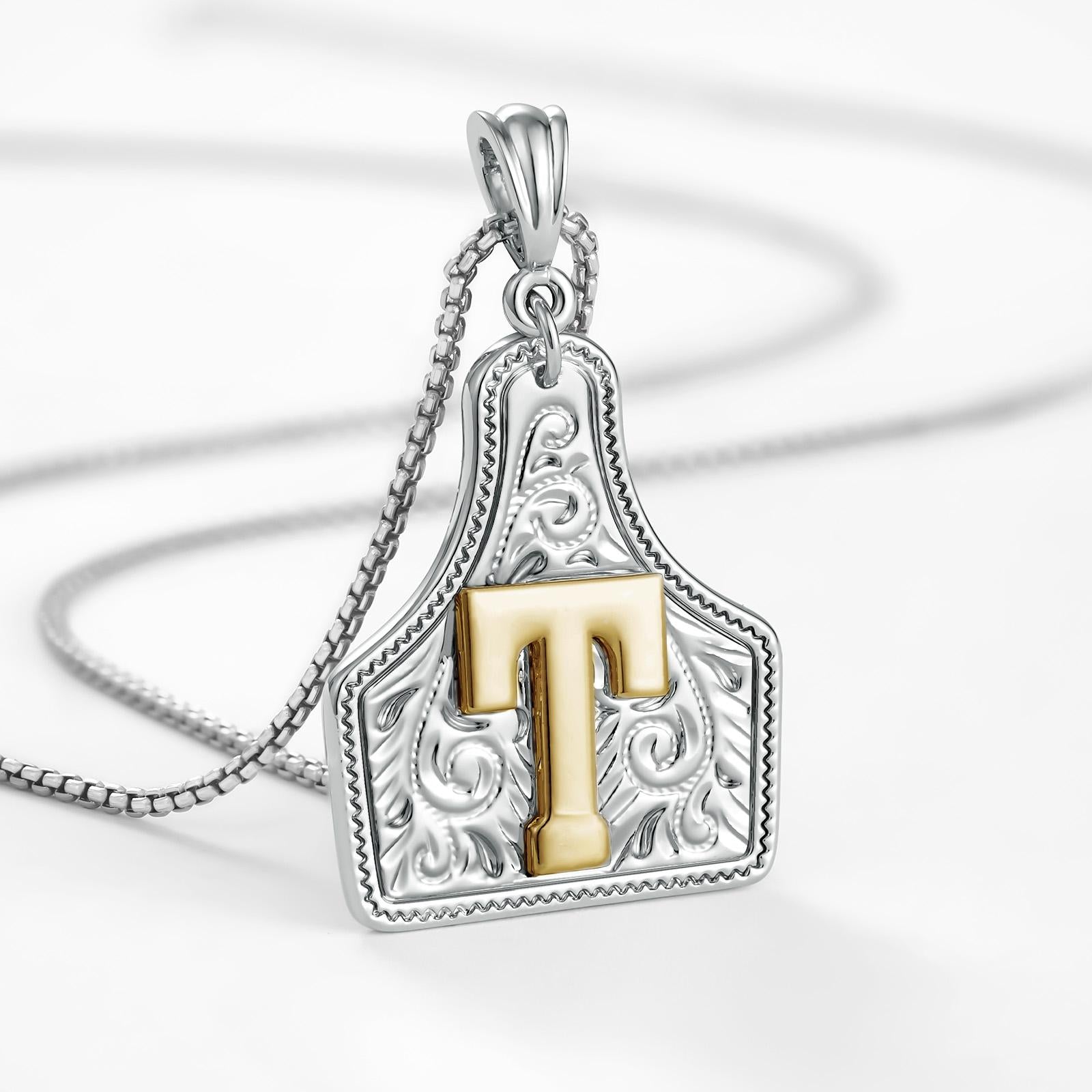 14k elegant cowgirl initial necklace