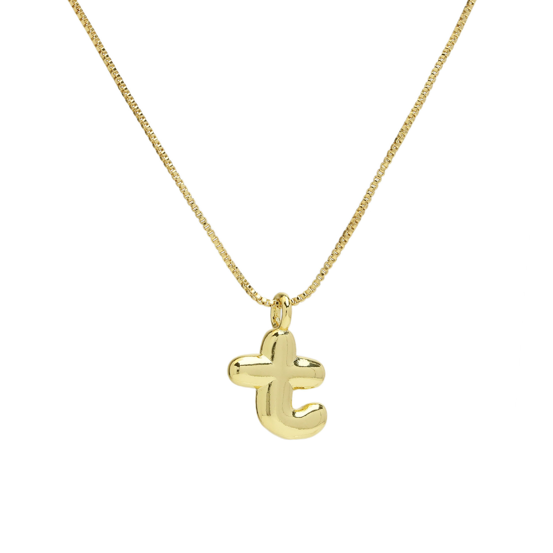 chunky feminine letter initial necklace