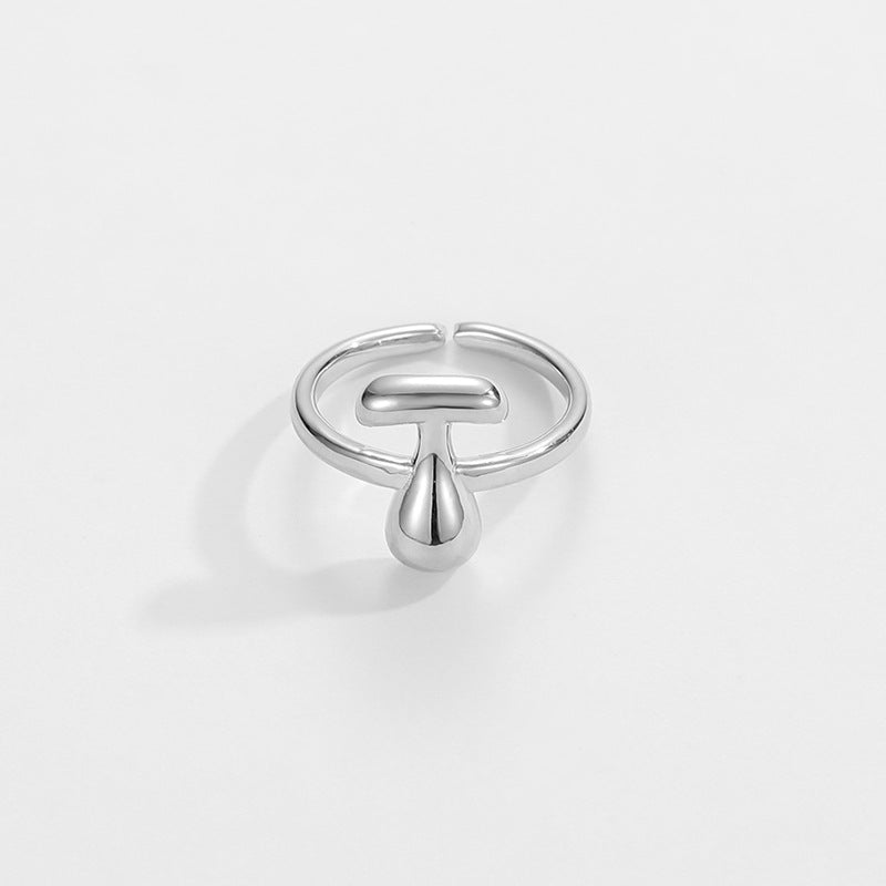 cute bubble letter initial ring