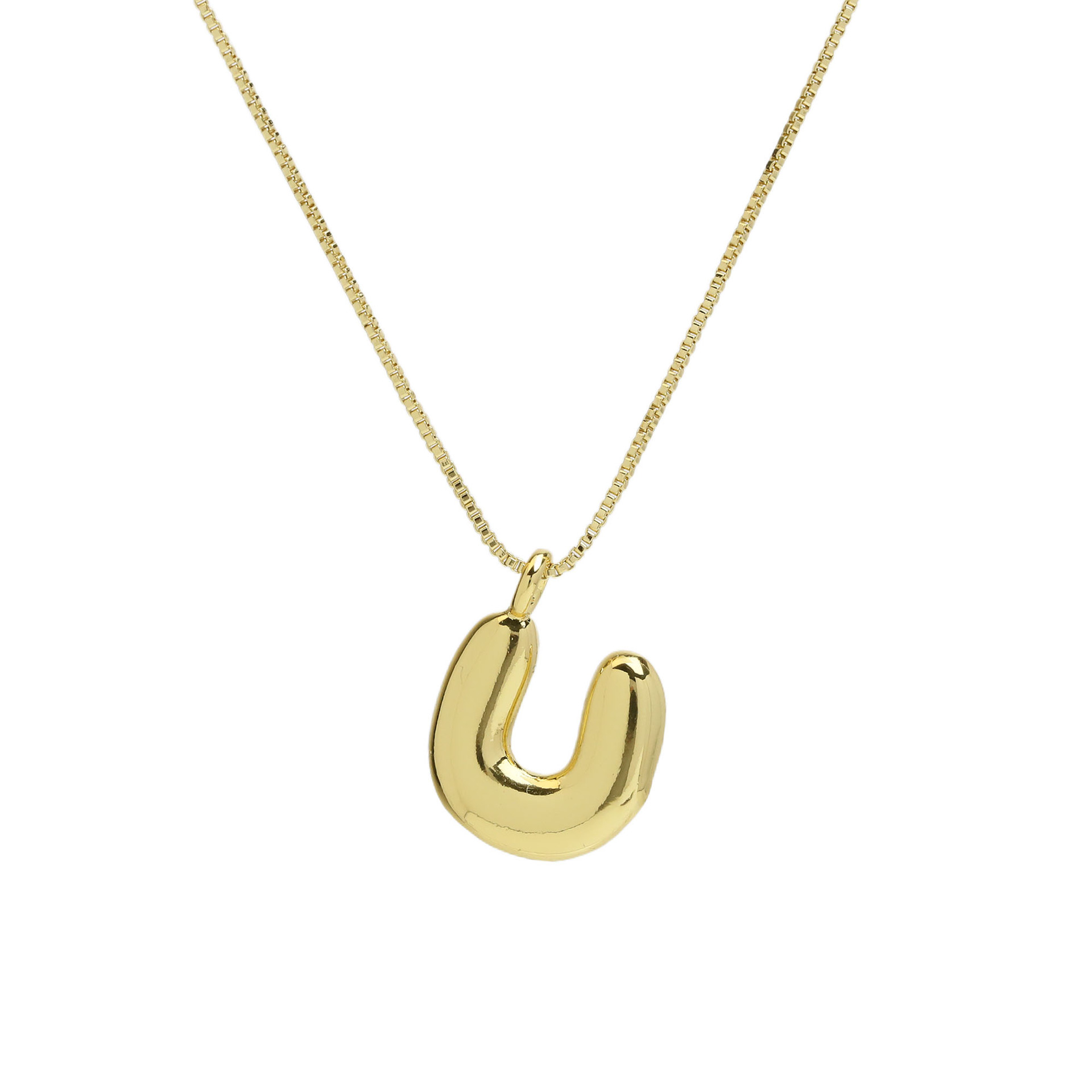 chunky feminine letter initial necklace