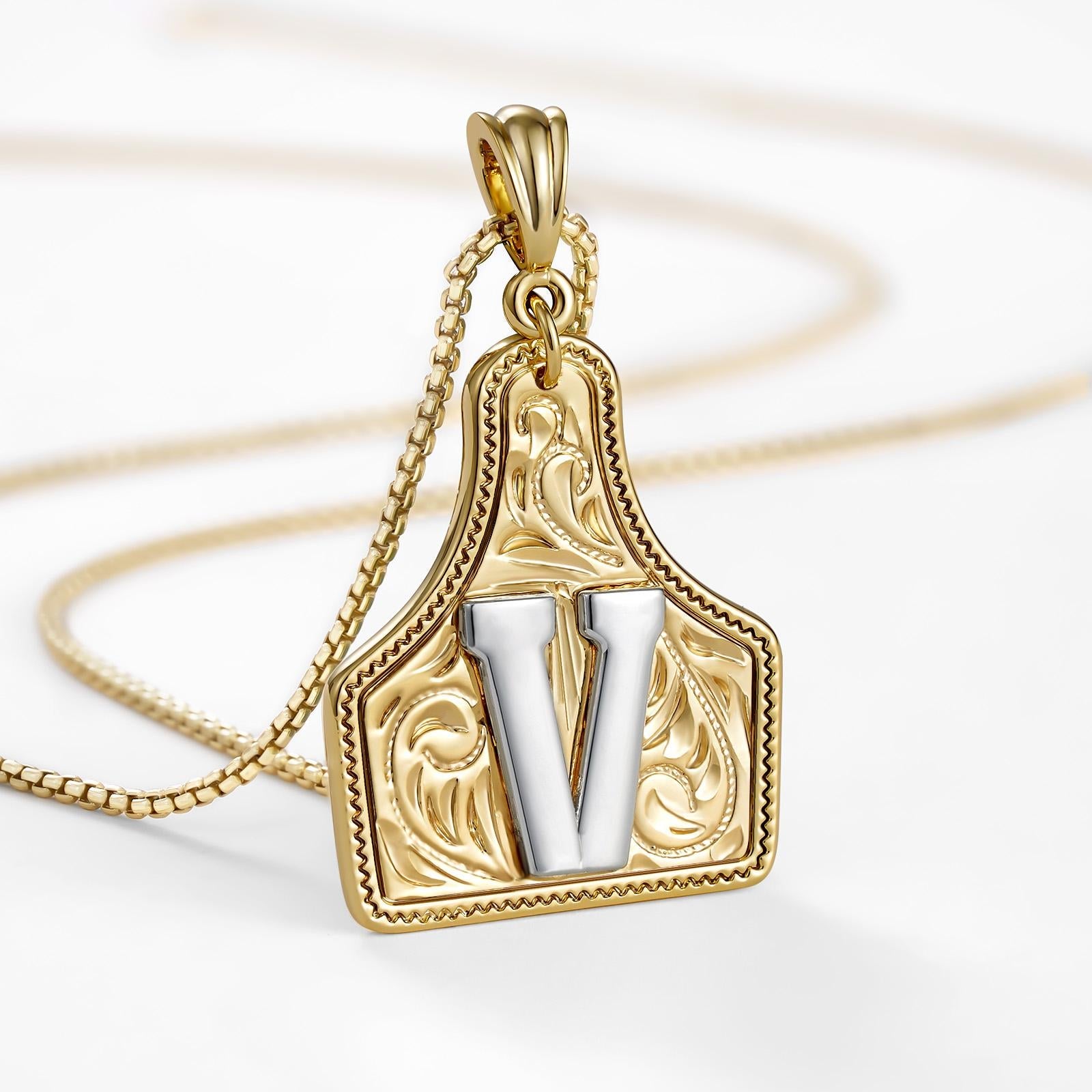 14k Elegant Cowgirl Initial Necklace in gold