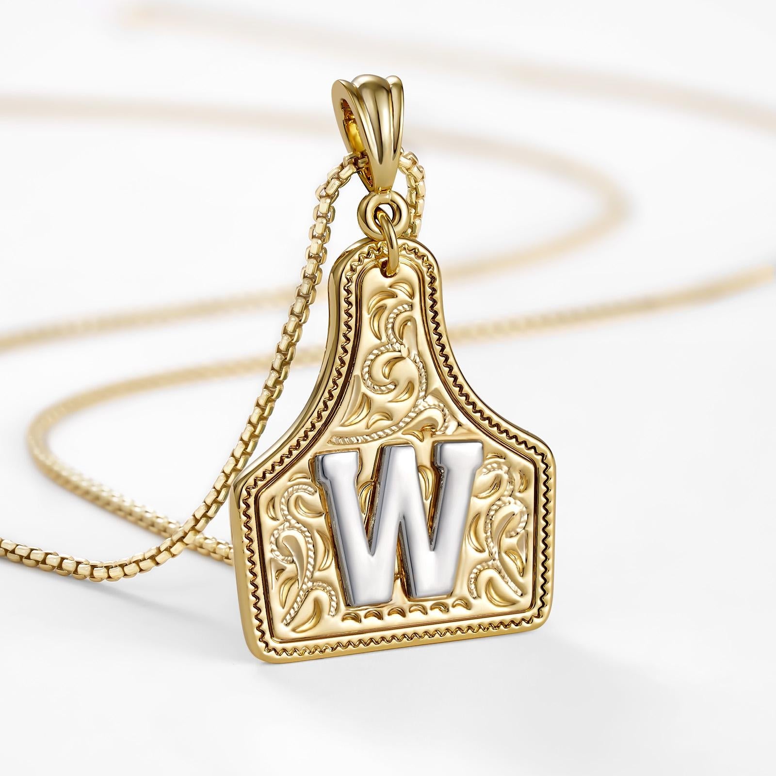 14k elegant cowgirl initial necklace