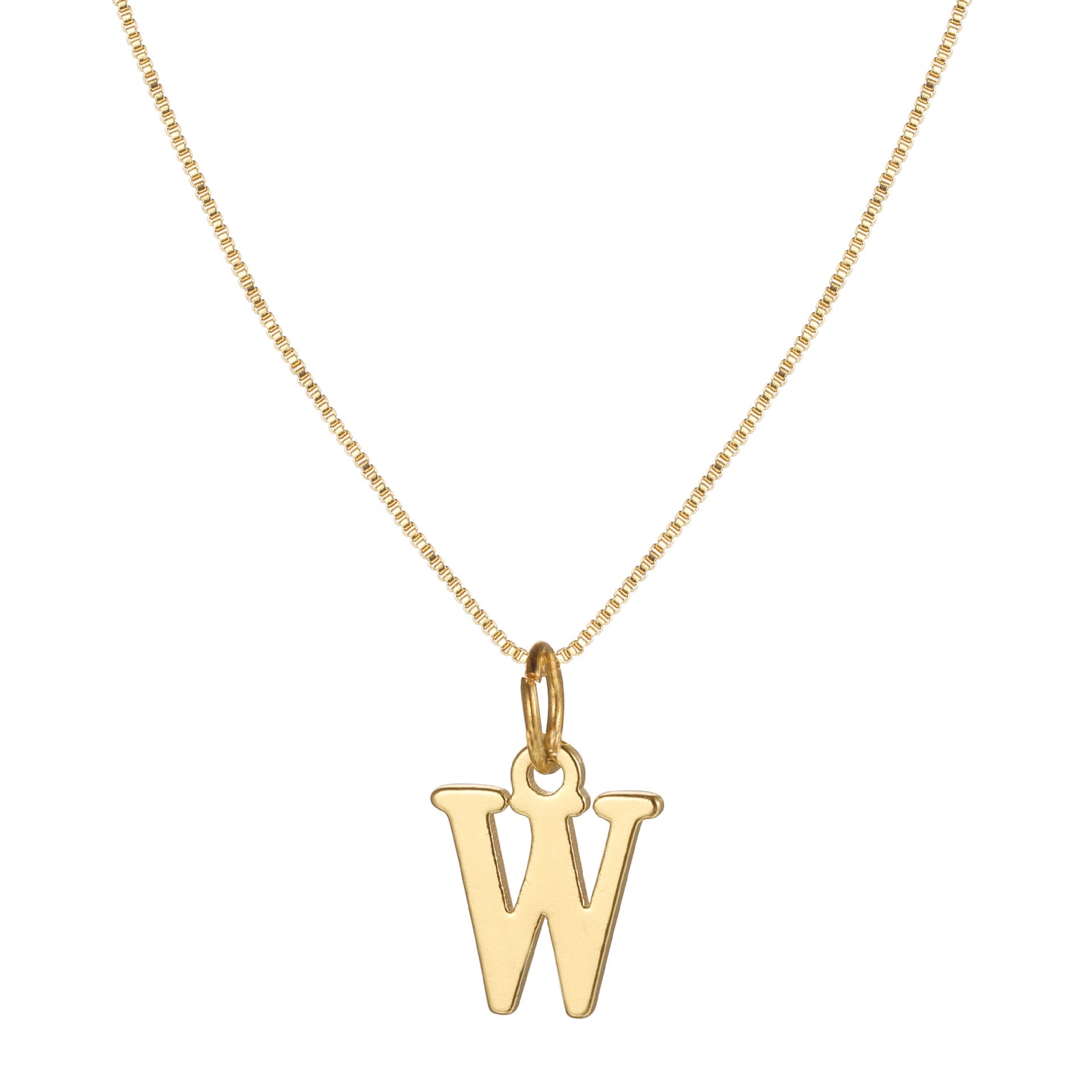 14k minimal serif initial necklace