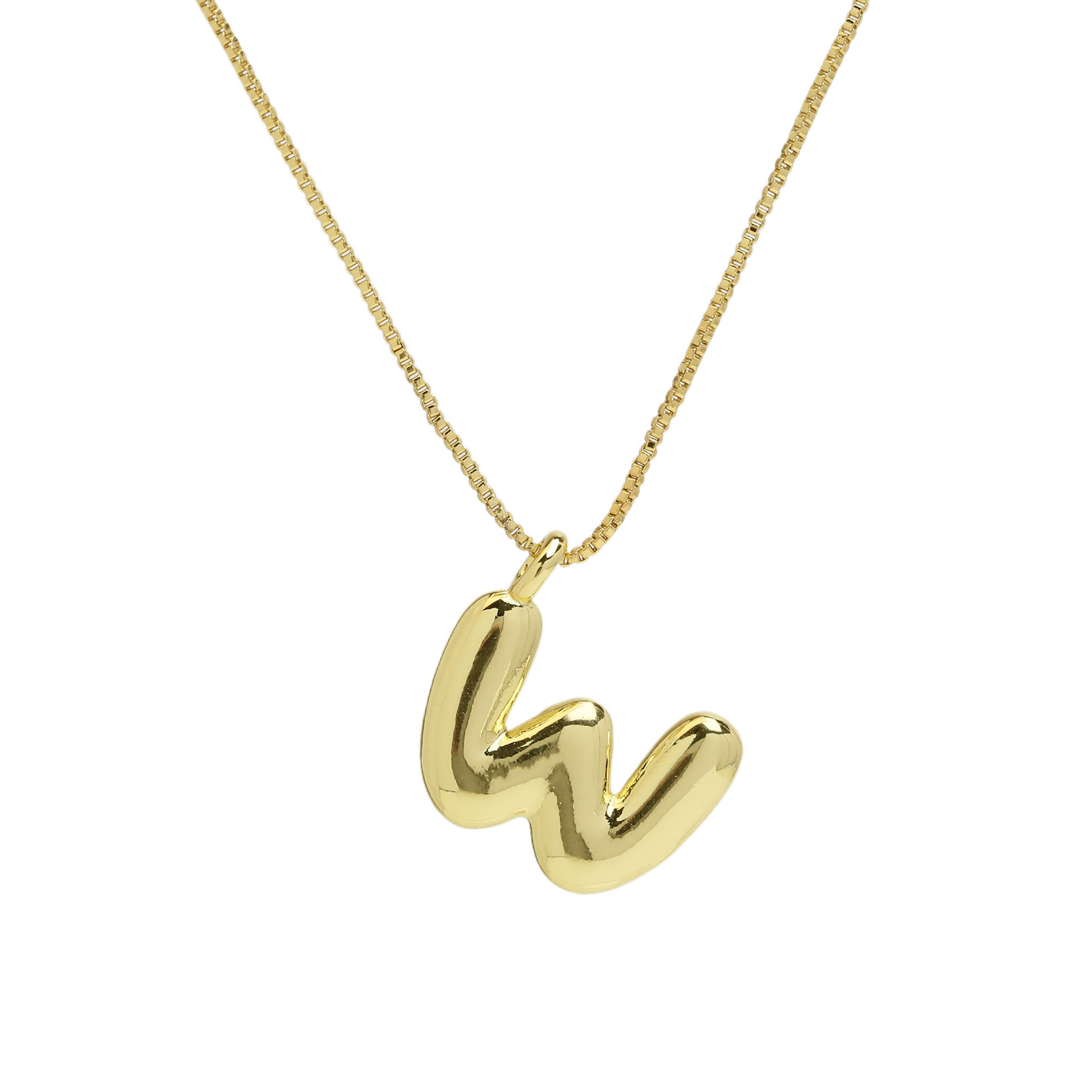 chunky feminine letter initial necklace