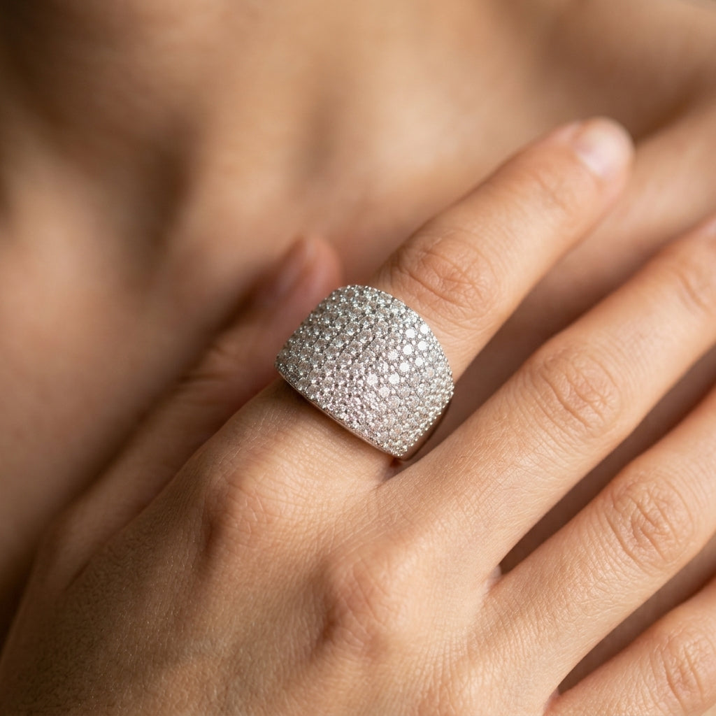 Pave Set Statement Ring