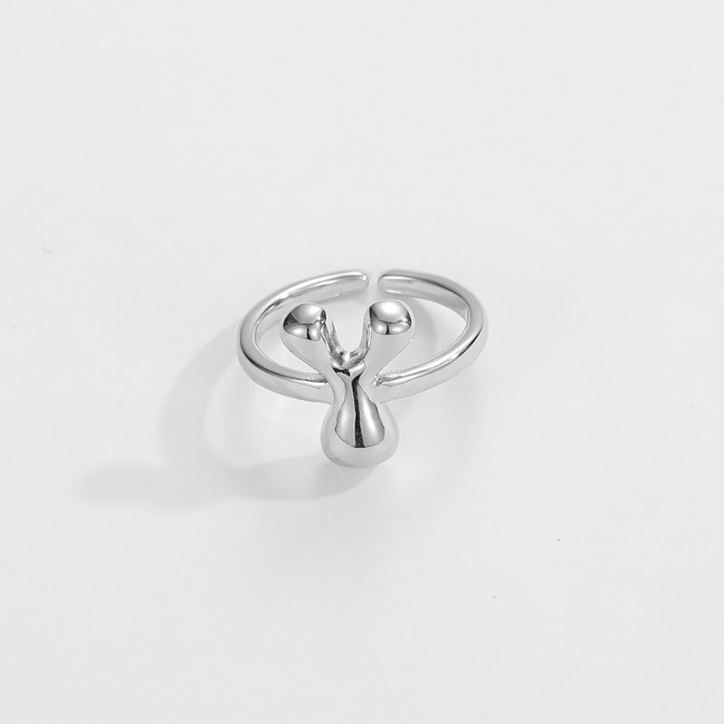 cute bubble letter initial ring
