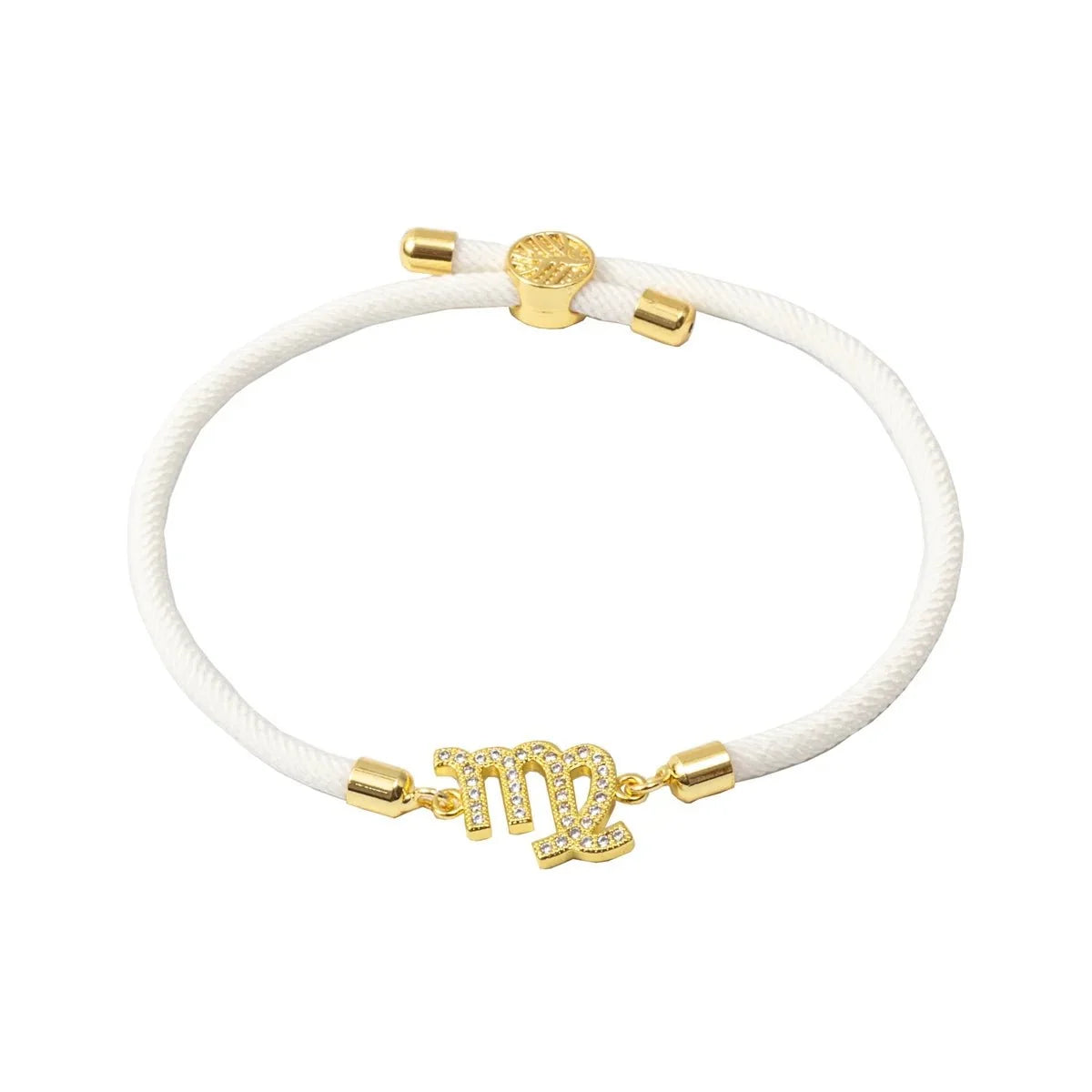 Adjustable Diamond Zodiac Sign Bracelet in white