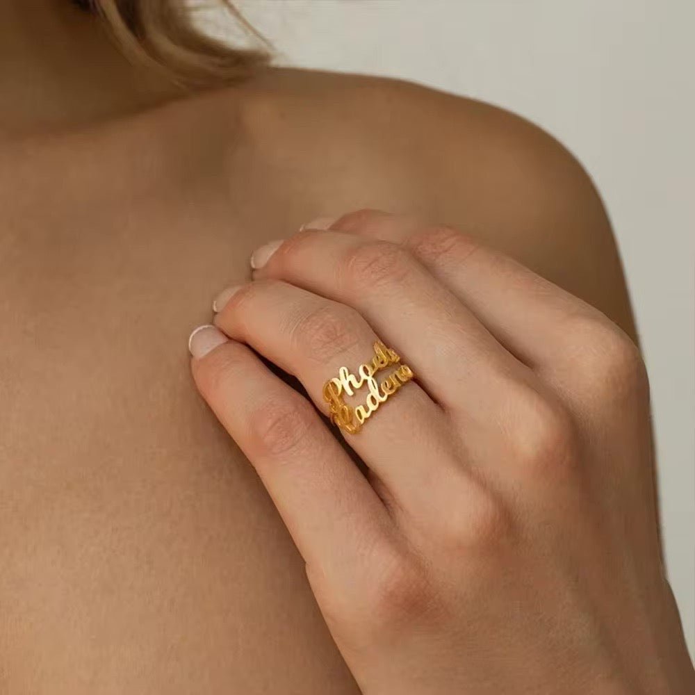 Adjustable Personalized Name(s) Wrap Ring