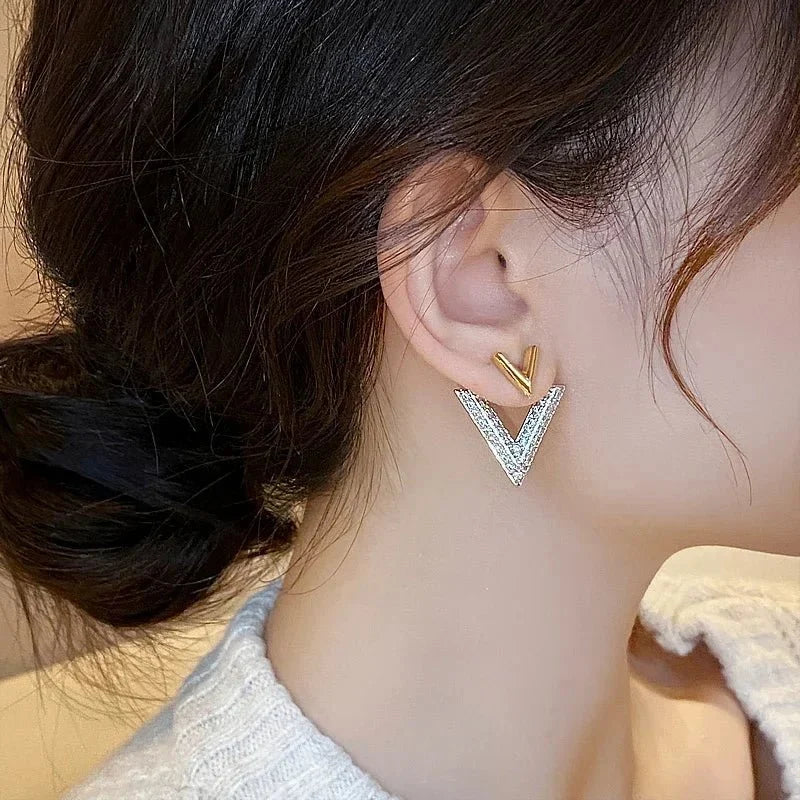 Classic Double V "" Earrings