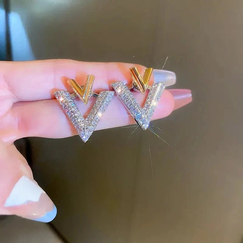 Classic Double V "" Earrings