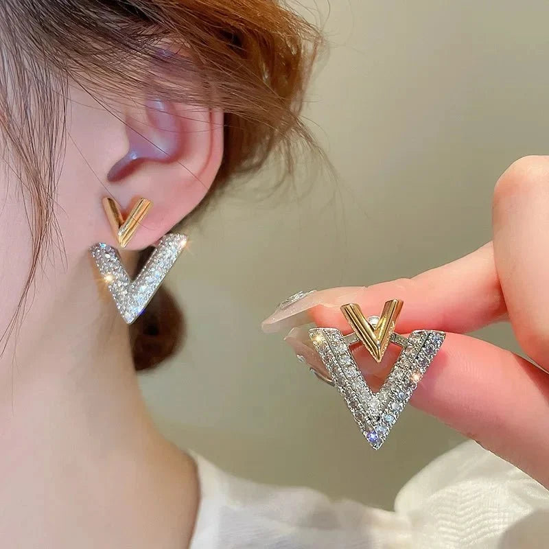 Classic Double V "" Earrings