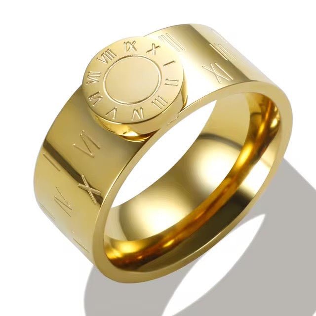 Classy Roman Numeral Bangle Bracelet and Rings in base